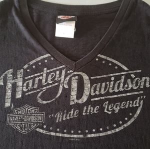 Ladies HARLEY DAVIDSON burn out shirt.